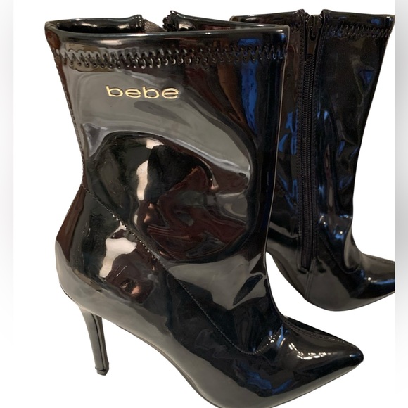 SEXY SHINY STILETTO HEEL BOOTIES!! NWOT - Picture 1 of 10